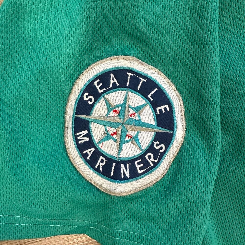 Nike Seattle Mariners Ichiro Suzuki Jersey Mens 44 Teal Excellent Stitched MLB - Picture 10 of 11
